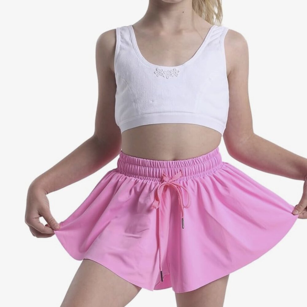 NWOT - Ghteas - Girls Flowy Athletic Drawstring Shorts w/ Pocket - Size Youth S - Picture 1 of 4
